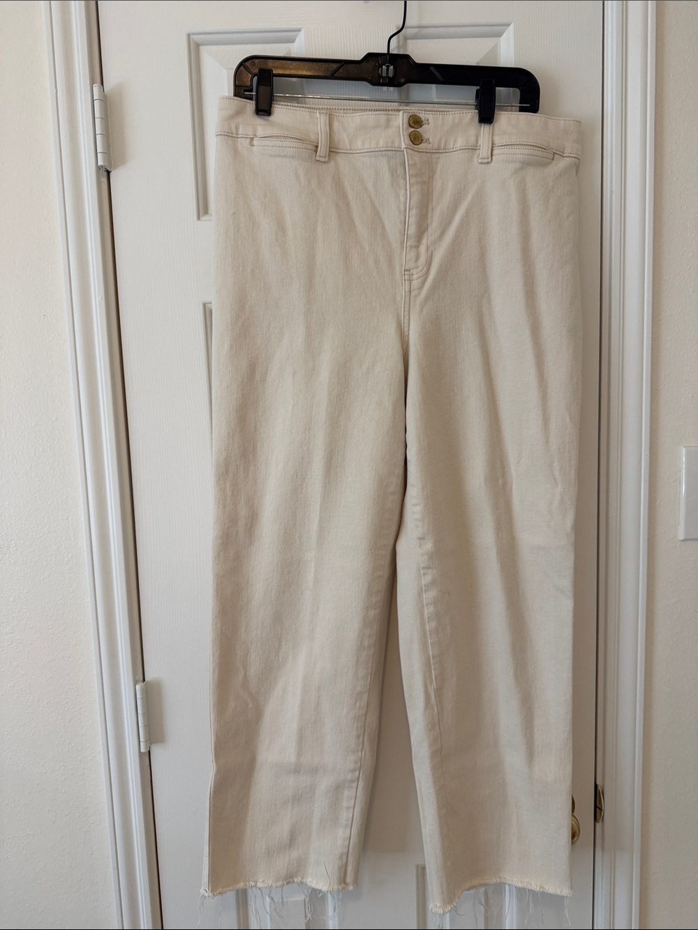 Talbots Cream Straight-Leg Jeans